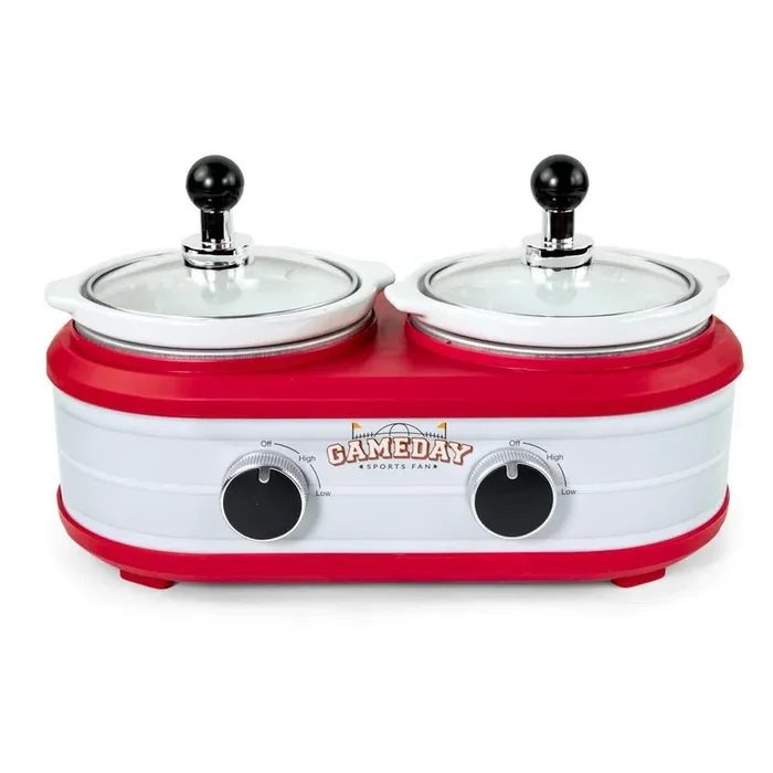 1.25 qt. 2-Section Slow Cooker in Red