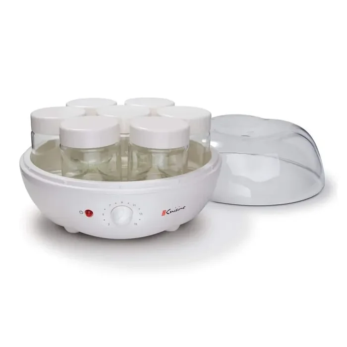 1.31 Qt. 7-Jar White Yogurt Maker with Built-In Timer