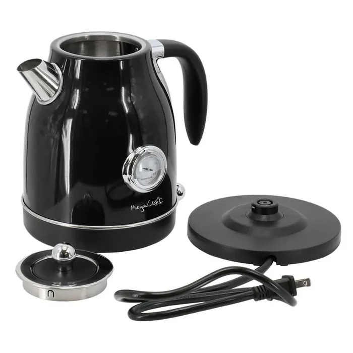 1.8 qt. Electric Tea Kettle and 2-Slice Toaster Combo in Black