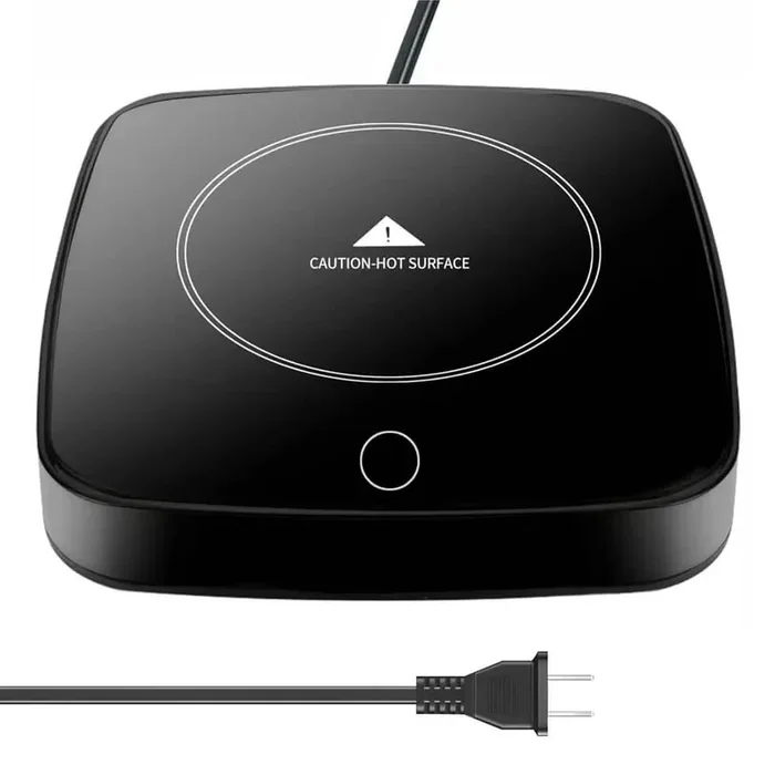 1-Cup Black Corded Desktop Electric Cup Warmer with 3-Temperature Levels 8 Hours Auto Shut Off