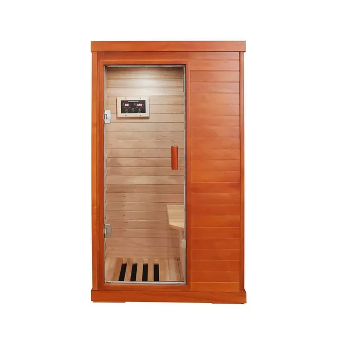 1-Person 5 Far-Infrared Carbon Crystal Heaters Sauna with Bluetooth Music Player, Ambient Light and Sole Control
