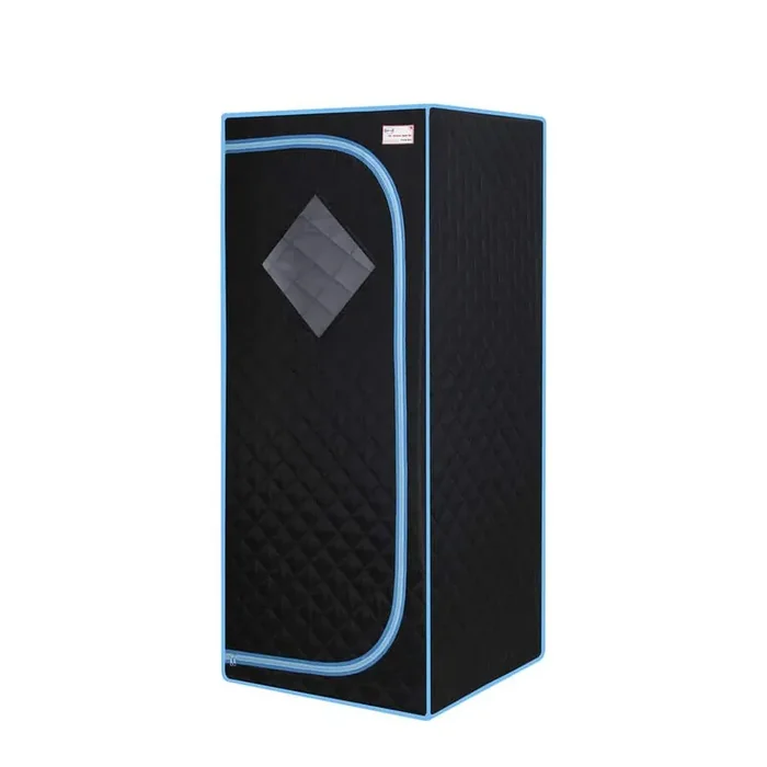1-Person Black Full Size Infrared Portable Sauna with Foldable Chair