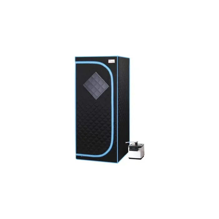 1-Person Black Full Size Steamed Home Spa Portable Sauna with Foldable Chair