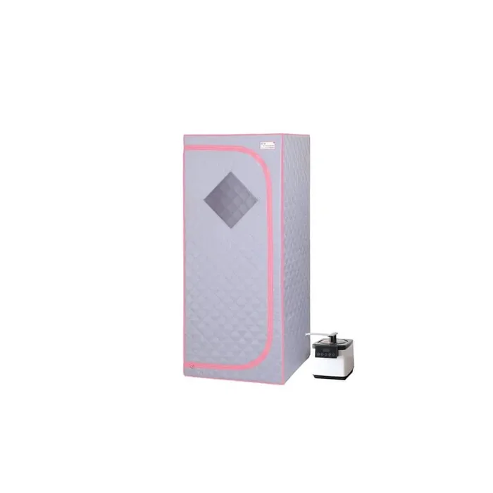 1-Person Full Size Portable Steam Sauna Home Spa with Steam Generator Remote Control Foldable Chair, PVC Pipe Connector