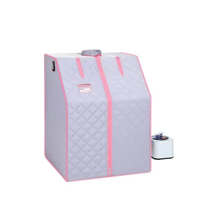 1-Person Half body Grey Steam Sauna with Foldable Chair