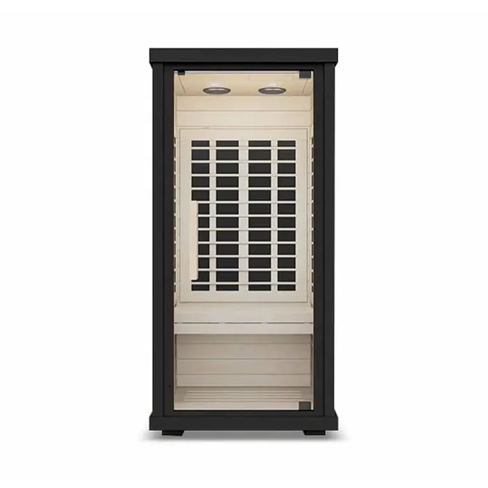 1-Person Indoor Canadian Hemlock Infrared Sauna Black Finish