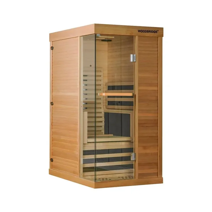 1-Person Indoor Canadian Hemlock Infrared Sauna with Fiber Heaters