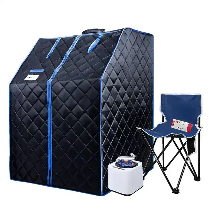 1-Person Portable Sauna for Home – Steam Sauna Tent, Personal Sauna – Sauna Heater, Tent, Chair, Remote Included