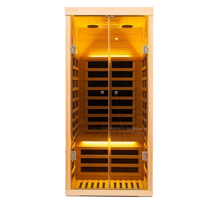 1-Person Sauna with LCD Display, Touch Control, APP Control, Bluetooth and LED Reading Lights