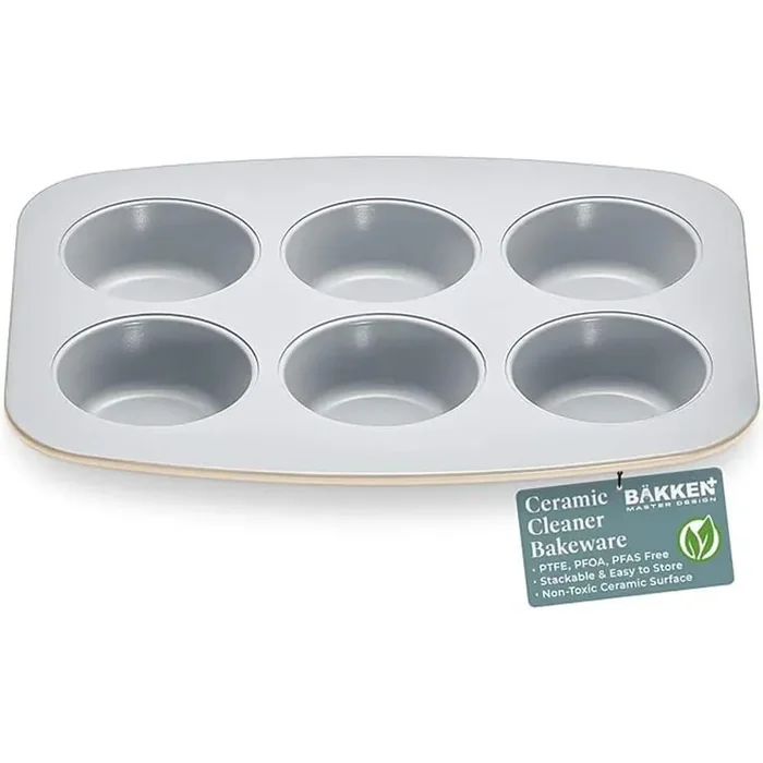 1-Piece 6-Cup Cake/Muffin Pan Set -Gold