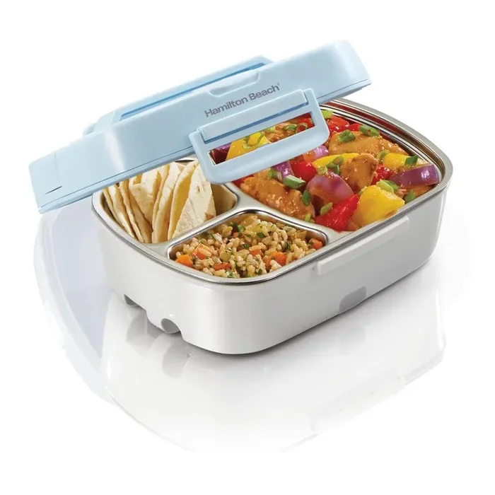 1 Qt. Blue Portable Slow Cooker with Fork, Spoon, Insulated bag