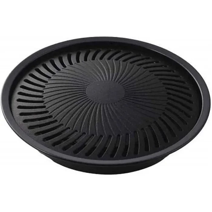 10.8 in. Die-Cast Alloy Steel BBQ Grill Pan-Healthy Cooking-Easy Clean-9.8 in. Plate Diameter