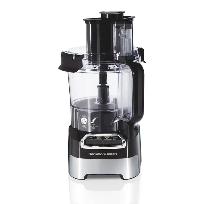 10-Cup 3-Speed Black Food Processor
