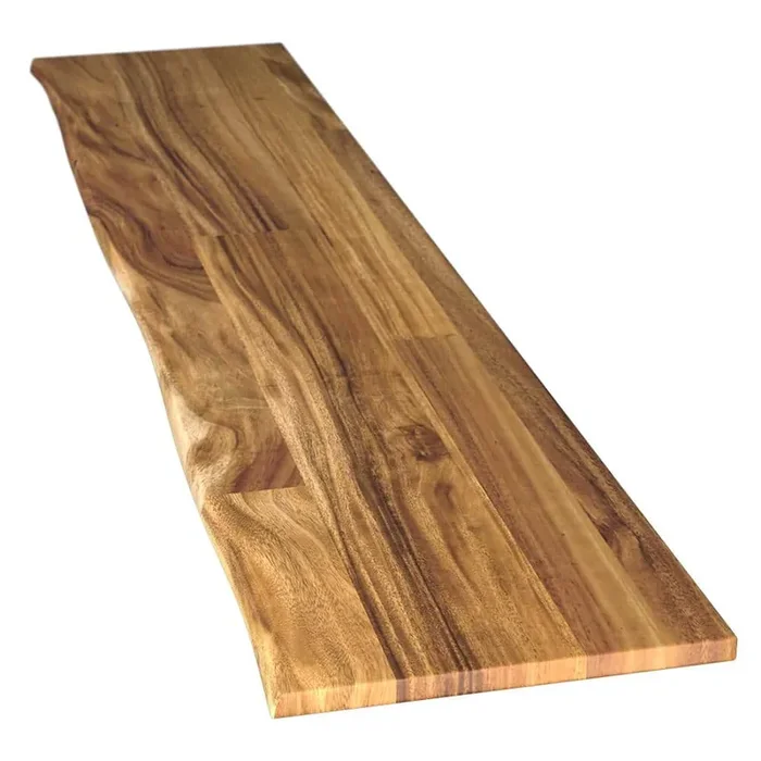 10 ft. L x 25 in. D Finished Saman Solid Wood Butcher Block Countertop in Live Edge