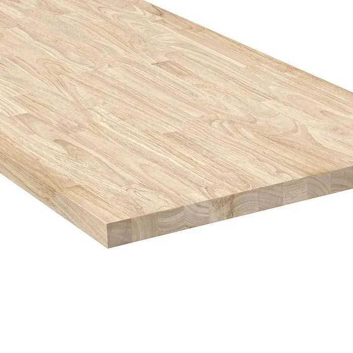10 ft. L x 25 in. D Unfinished Hevea Solid Wood Butcher Block Countertop with Square Edge