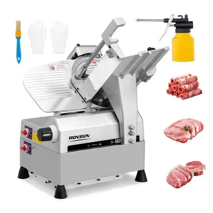 10 in. Carbon Steel Blade 540-Watt Automatic Commercial Meat Slicer Machine