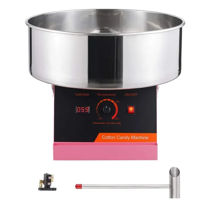 1000 W Electric Cotton Candy Machine, Stainless Steel Bowl & Sugar Scoop, Ideal for Home Parties, Kids‘ Birthdays(Pink)