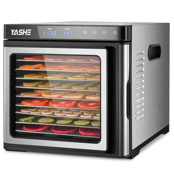 1000W Food Dryer with Adjustable Timer and Temperature 9-Tray Stainless Steel Food Dehydrator