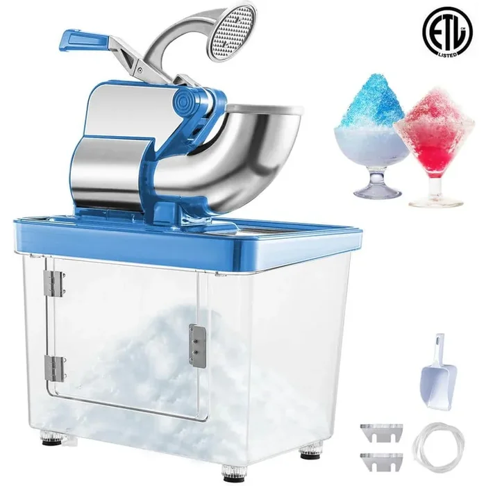 1150 oz. Commercial Ice Crusher 440 LBS/H 300W Blue Snow Cone Machine Stainless Steel Shaved Ice Machine, 110V