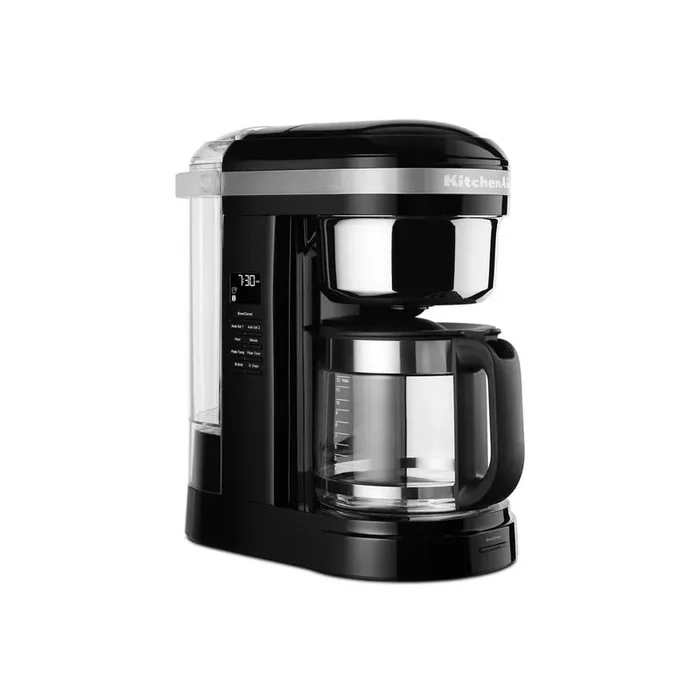 12-Cup Black Matte Drip Coffee Maker with Spiral Showerhead