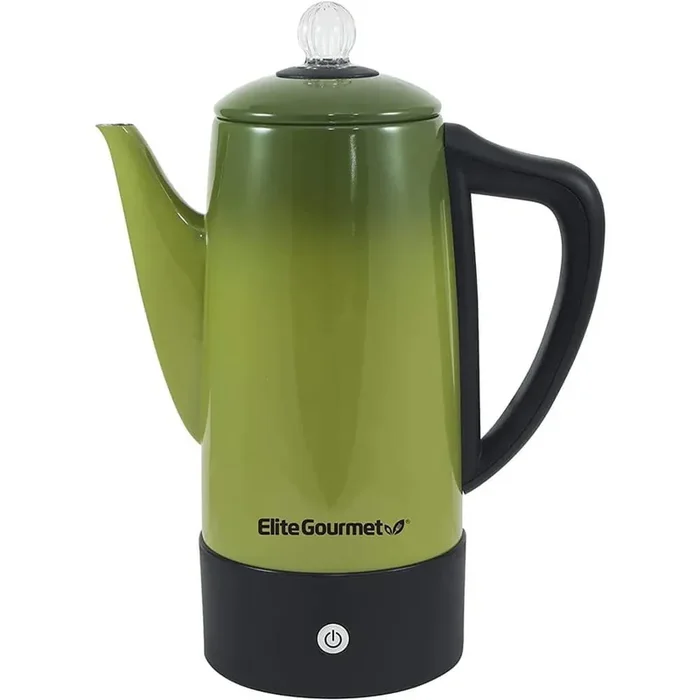 12-Cup Stainless Steel Coffee Percolator, Vintage Green