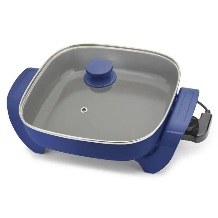 12 in. 5 qt. Night Blue Square Ceramic Nonstick Electric Skillet