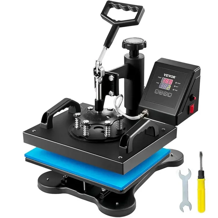 12 in. L x 10 in. W Heat Press Dual Digital 650-Watt Swing Away 360° Rotation Heat Transfer Printer for DIY T-Shirts