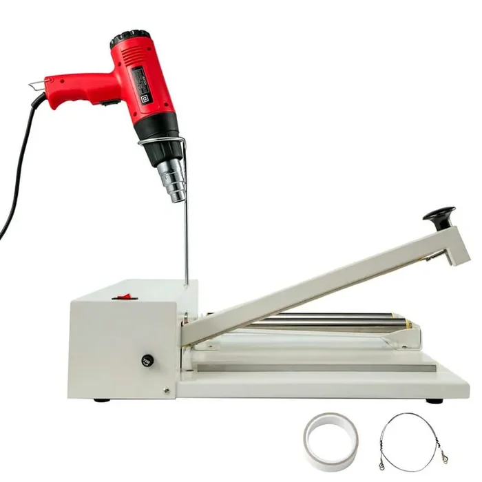 12 in. Shrink Wrap Sealer 450 W I-Bar Shrink White Food Vacuum Sealer Wrap Machine with Heat Gun and Shrink Film Suit