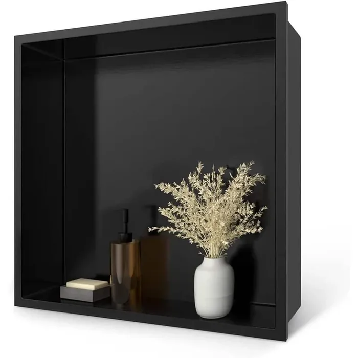 12 in. W x 12 in. H x 4 in. D Stainless Steel Shower Niche in Matte Black