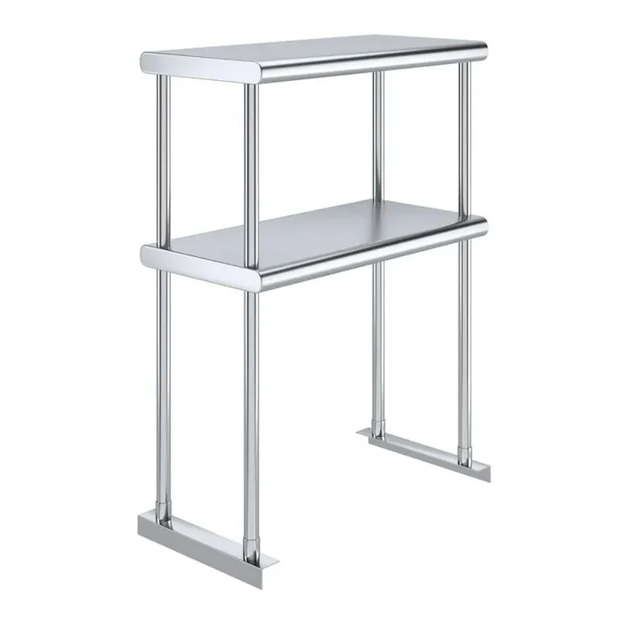 12 in. x 24 in. Stainless Steel Double OverShelf for Kitchen Utility Table 2-Tier Overshelf