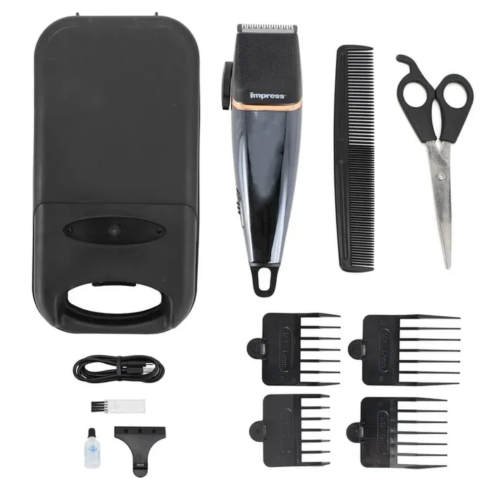 12 Piece Cordless Rechargeable Hair Cutting Kit with Storage Case