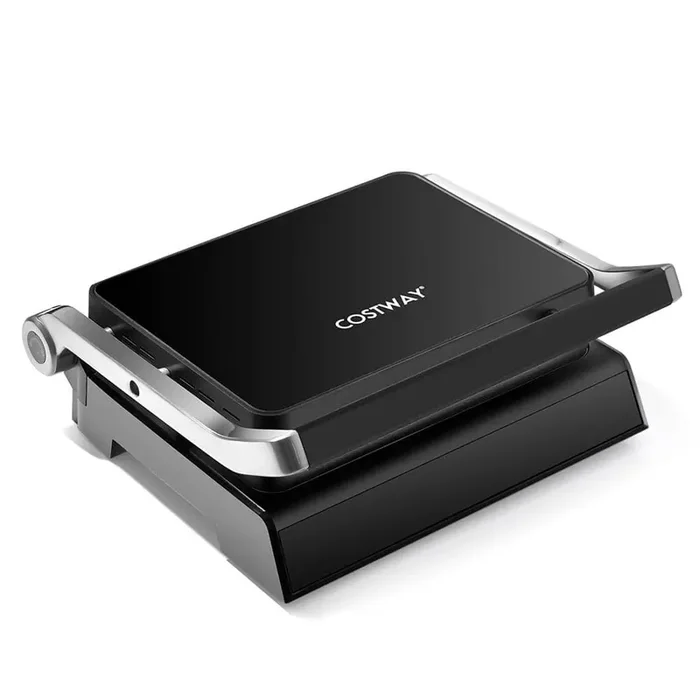 1200-Watt Black Electric Panini Press Grill Sandwich Maker LED Display and Removable Drip Tray