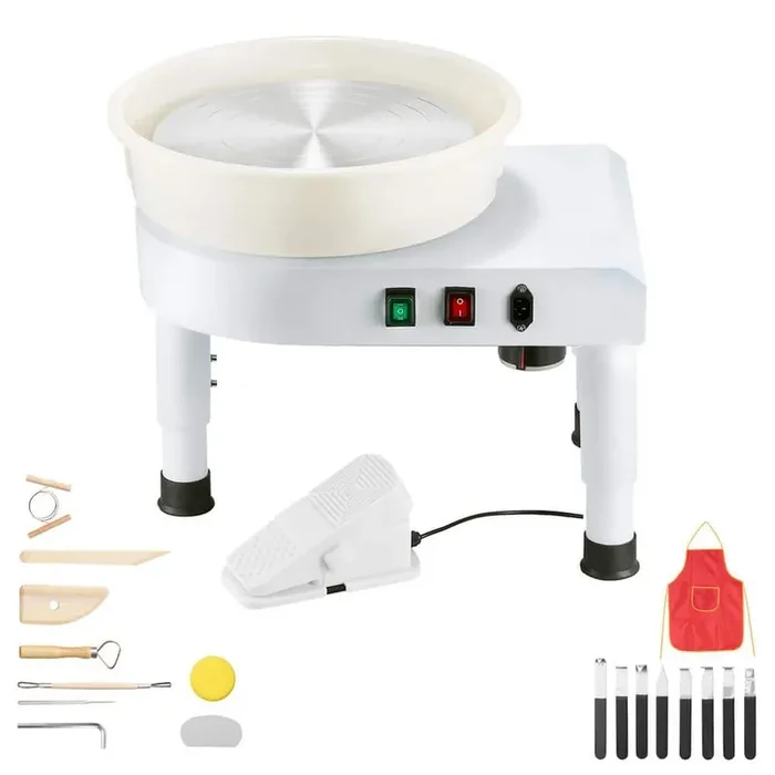 14 in. Pottery Wheel Ceramic Forming Machine 60-300 RPM Adjustable Speed Foot Pedal Detachable Basin 2025 Upgrade