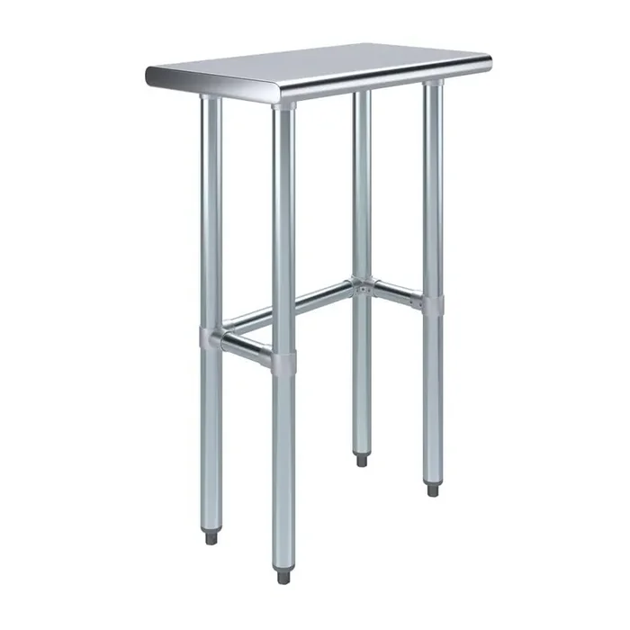 14 in. x 24 in. Stainless Steel Open Base Kitchen Utility Table Metal Prep Table