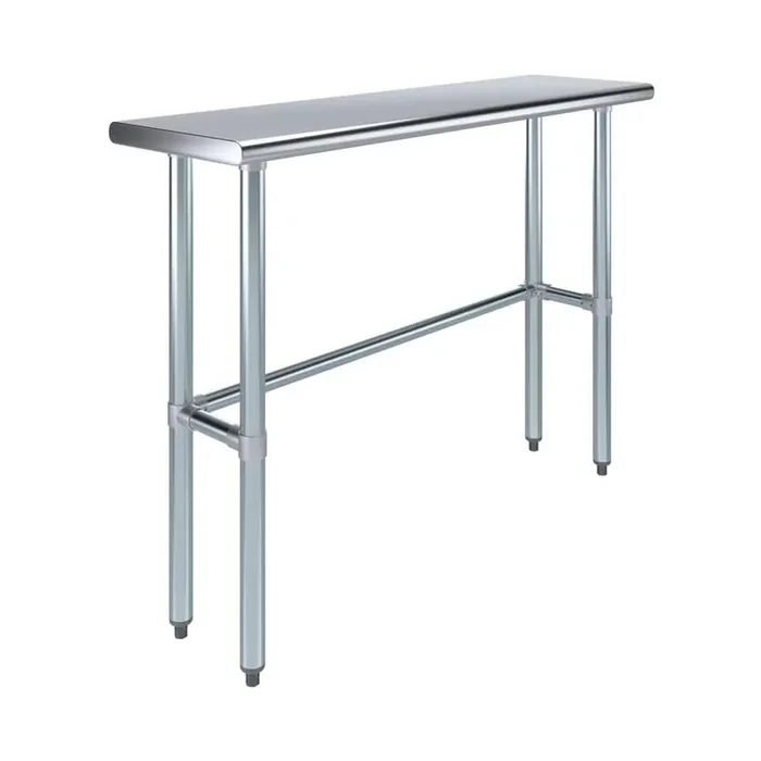 14 in. x 48 in. Stainless Steel Open Base Kitchen Utility Table Metal Prep Table