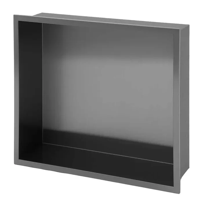15 in. W x 13 in. H x 3.94 in. D Stainless Steel Shower Niche (Set of 1) Piece in Gunmetal Black