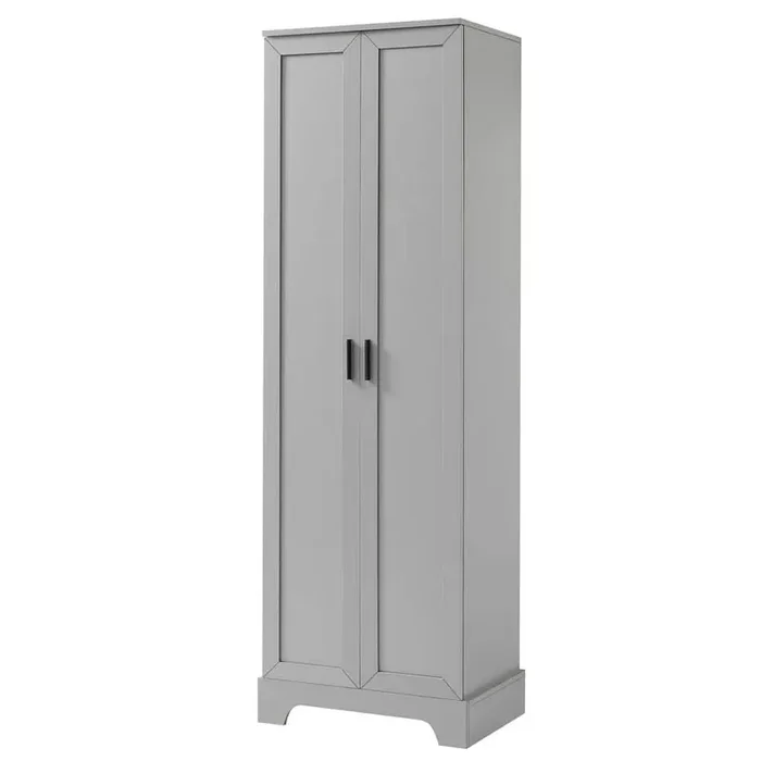 16.90 in W. x 23.30 in. D x 71.20 in. H MDF Kitchen Cabinet Storage with 2 Doors & Adjustable in Gray Ready to Assemble