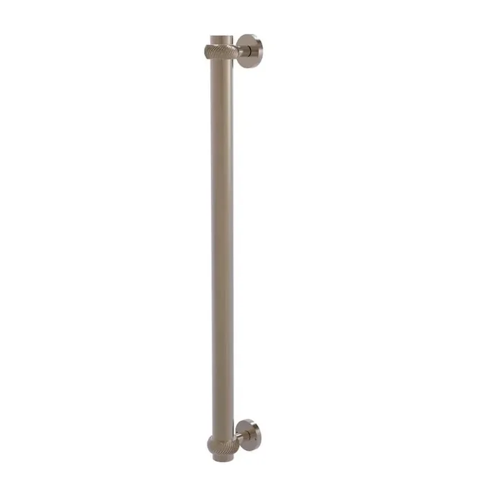 18 in. Center-to-Center Refrigerator Pull with Twisted Aents in Antique Pewter
