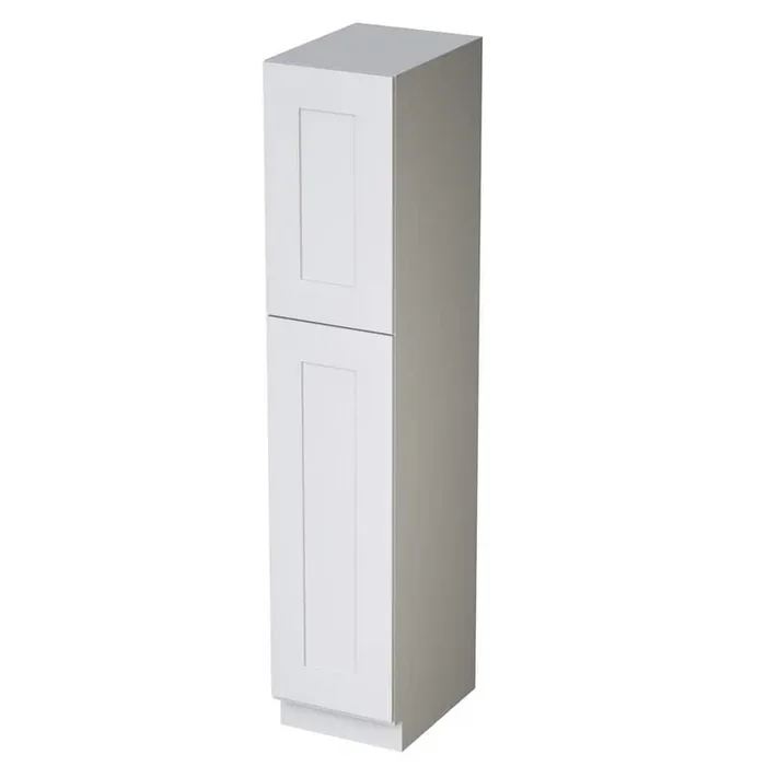 18in W x 24in D x 84in H Plywood Ready to Assemble Floor Base Kitchen Cabinet in White with Doors and Shelves