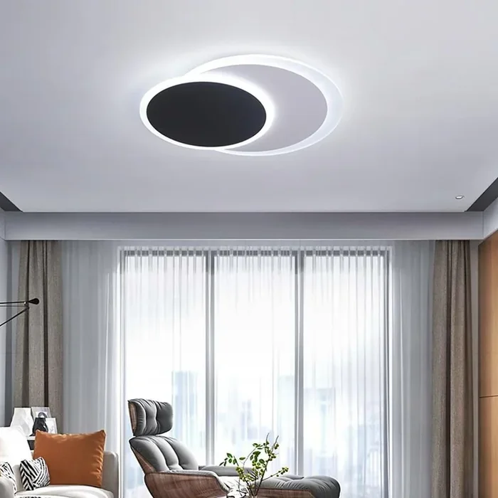 2 Circle Metal LED Flush Mount Ceiling Light for Living Room