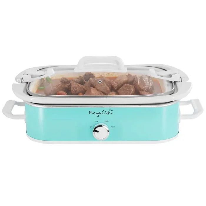 3.5 qt. Casserole Slow Cooker with 3-Temperature Settings in Turquoise
