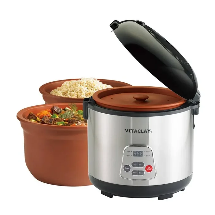 3 Qt. 2-in-1 Rice N‘ Slow Cooker in Clay Pot (6-Cup)