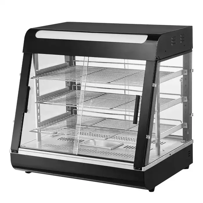 3-Tier Commercial Food Warmer Display, 1,200 W Food Buffet Server with Light, Adjustable Shelf and Temperature Display