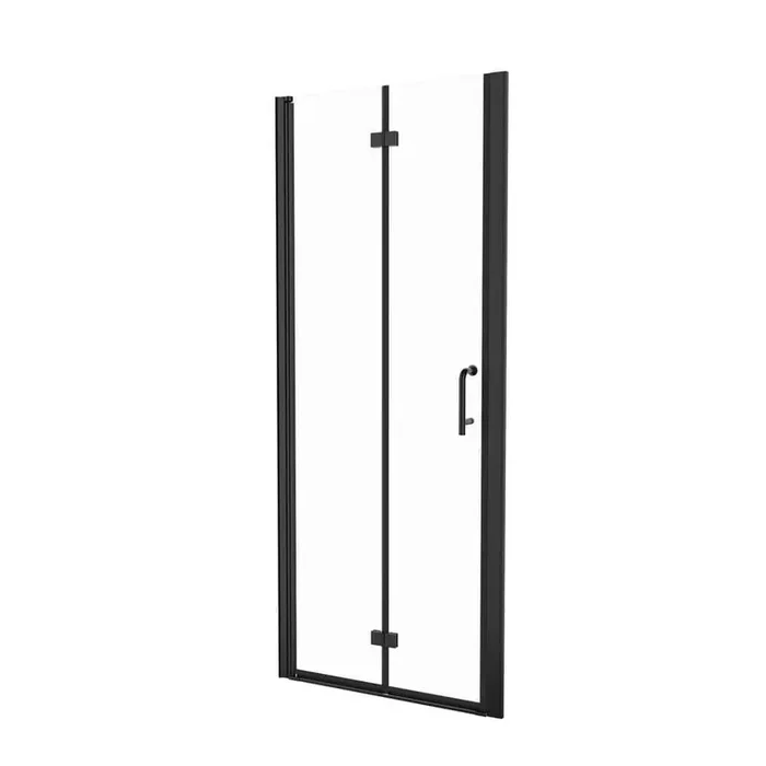 30 to 31-3/8 in. W. x 72 in. H Bi-Fold Semi-Frameless Shower Door in Matte Black Finish with SGCC Certified Clear Glass