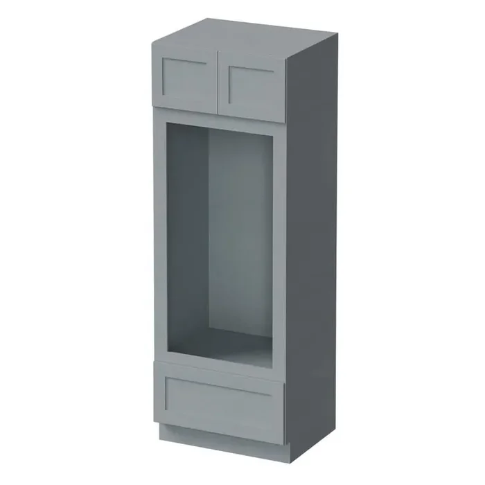 31 in. W x 24 in. D x 90 in. H Plywood Ready to Assemble Double Oven Kitchen Cabinet in Grey