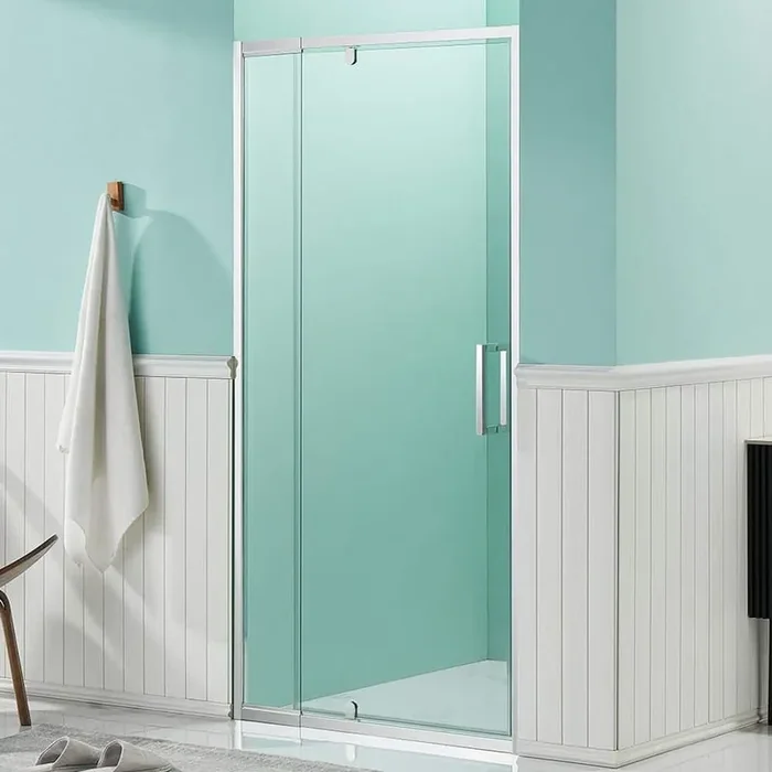 32 in. to 36 in. W x 72 in. H Framed Pivot Shower Door in Chrome with Clear Glass