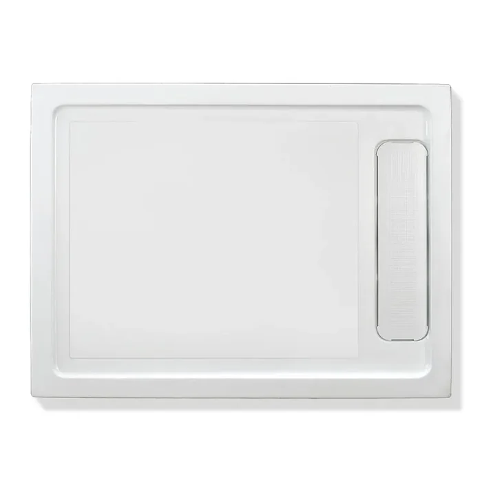 32 in. W x 48 in. L Alcove Shower Pan Base with Reversible Drain in White