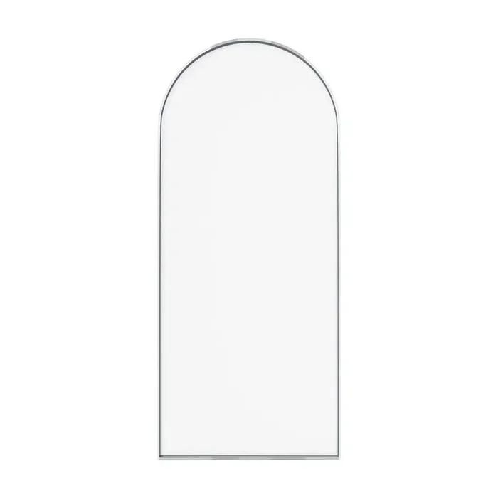 34 in. W x 78 in. H x 1.5 in. D Arched Framed Fixed Panel Shower Door in Chrome with Clear Glass