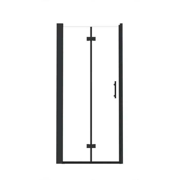 36 in. W x 72 in. H Aluminum Frame Shower Door in Matte Black with 1/4 in. 6mm Clear Tempered Glass