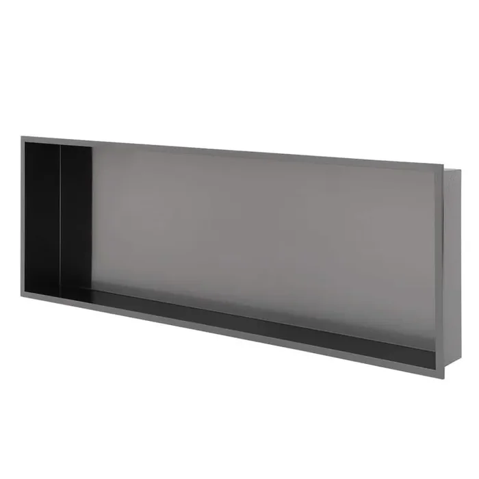 37 in. W x 13 in. H x 3.94 in. D Stainless Steel Shower Niche (Set of 1) in Gunmetal Black